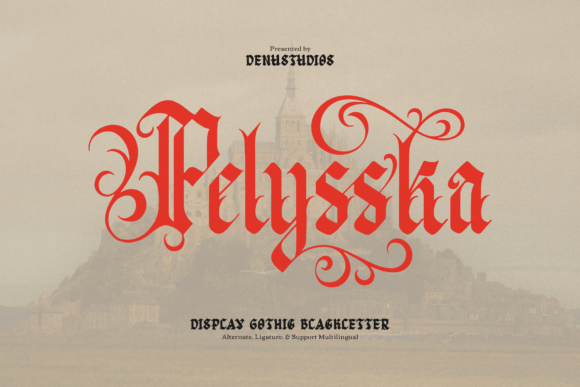 Pelysska Font: Dark Elegance for Gothic Design