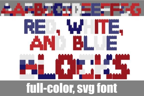 Red, White, and Blue Blocks Font