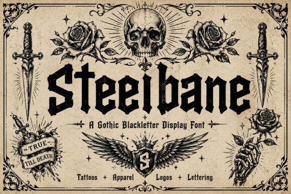 Steelbane Font: Gothic Display Type