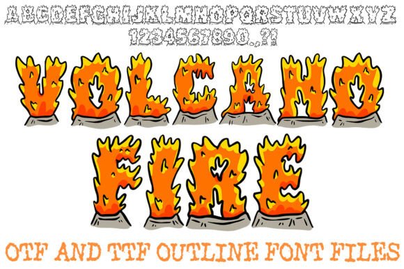 Volcano Fire Font for Creative Makers
